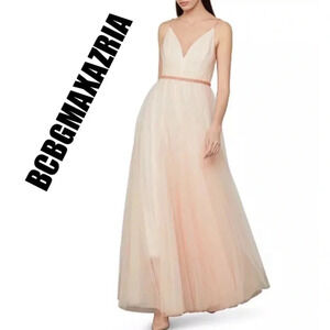 BCBGMAXAZRIA Women's Tulle Dress with Beaded Trim 4